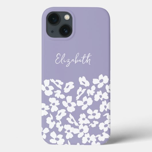 White Retro Dogwood Blume Individuelle Name Case-Mate iPhone Hülle (Rückseite)