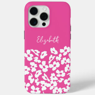 White Retro Dogwood Blume Individuelle Name Case-Mate iPhone Hülle