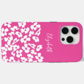 White Retro Dogwood Flowers Custom Name Case-Mate iPhone Hülle (Rückseite (Horizontal))