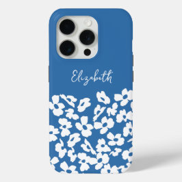 White Retro Dogwood Flowers Custom Name     Case-Mate iPhone Hülle