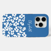 White Retro Dogwood Flowers Custom Name     Case-Mate iPhone Hülle (Rückseite (Horizontal))