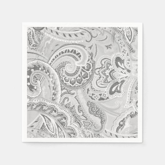 White Retro Paisley Bandanna/Bandana Serviette (Vorderseite)