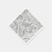 White Retro Paisley Bandanna/Bandana Serviette (Ecke)