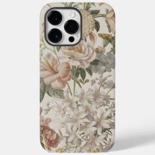 White Retro Vintag Floral Boho Ästhetik Case-Mate iPhone 14 Pro Max Hülle