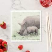 White Rhino & Baby Napkins Serviette (Beispiel)
