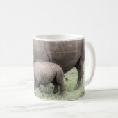 White Rhino & Baby Tasse (VorderseiteRechts)
