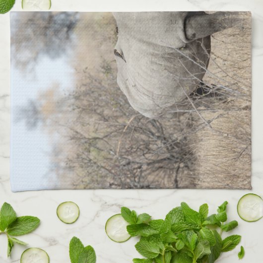 White Rhino Geschirrtuch (Gefaltet)