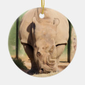White Rhino Keramik Ornament (Vorne)