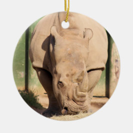 White Rhino Keramik Ornament