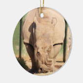 White Rhino Keramik Ornament (Links)