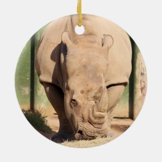 White Rhino Keramik Ornament (Hinten)