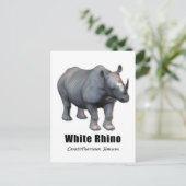 White Rhino Postkarte (Stehend Vorderseite)