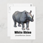 White Rhino Postkarte (Vorne/Hinten)