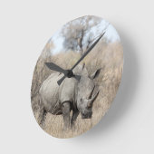 White Rhino Runde Wanduhr (Winkel)