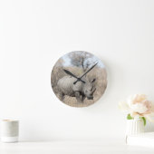 White Rhino Runde Wanduhr (Zuhause)