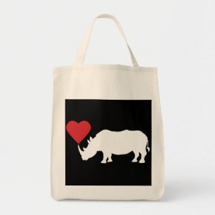 White-Rhino-With-Heart Tragetasche