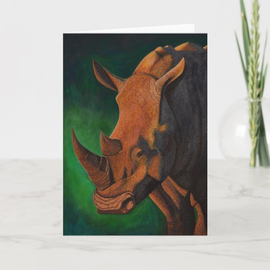 White Rhinoceros Greeting Card Feiertagskarte (Vorderseite)