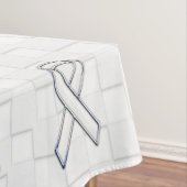 White Ribbon Awareness Checkers Style Tischdecke (Beispiel)