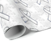 White Ribbon Awareness Hahnentrittmuster im Chrome Geschenkpapier (Rolleneckpunkt)