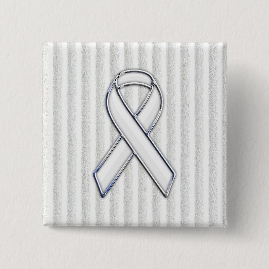 White Ribbon Awareness Stripes Button (Vorderseite)
