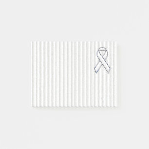 White Ribbon Awareness Stripes Post-it Klebezettel