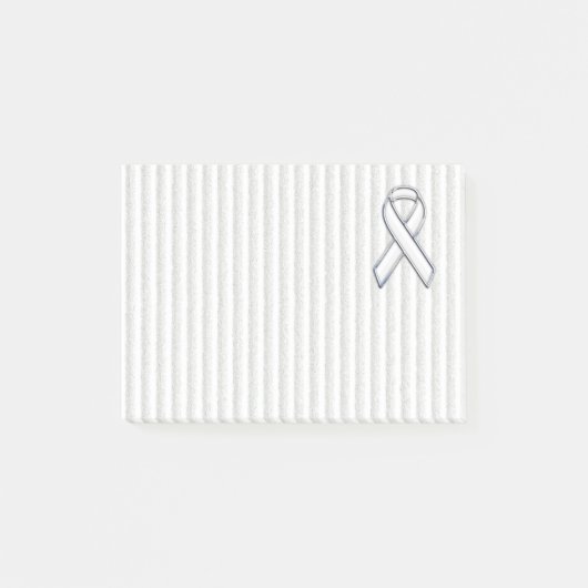 White Ribbon Awareness Stripes Post-it Klebezettel (Vorderseite)