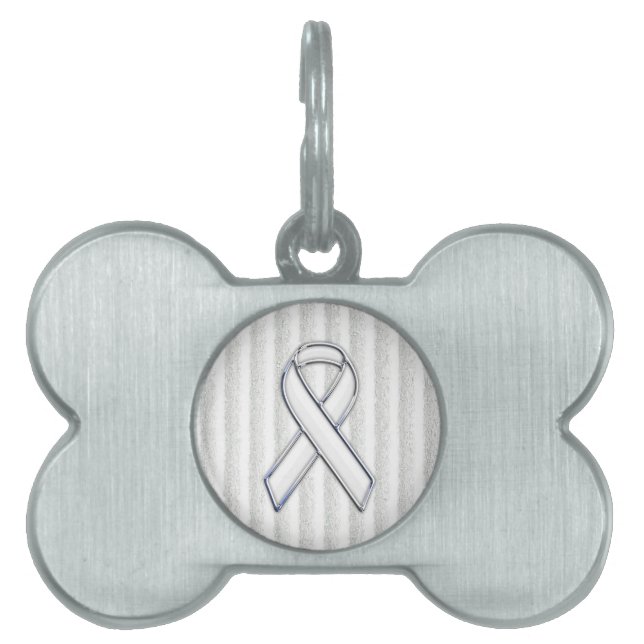 White Ribbon Awareness Stripes Tiermarke (Vorderseite)