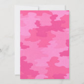 White Ribbon Pink Camouflage Abschluss Einladung (Rückseite)