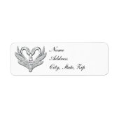 White Ribbon Silver Swans adressieren Labels (Vorne)