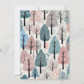 White Ribbon Winter Forest Snowflakes Babydusche Einladung (Rückseite)