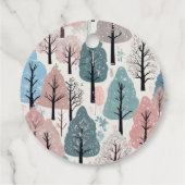 White Ribbon Winter Forest Snowflakes Babydusche Geschenkanhänger (Rückseite)