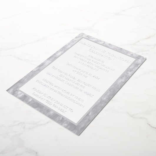 White Rings Silver 25. Hochzeitstag Folieneinladung (Gedreht)