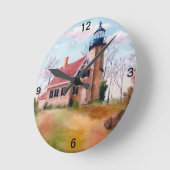 White River Lighthouse Wall Clock Runde Wanduhr (Winkel)