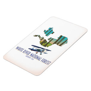 White River National Forest Colorado USA Karte Magnet