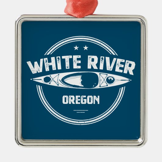 White River Oregon Kayak Ornament Aus Metall (Vorne)