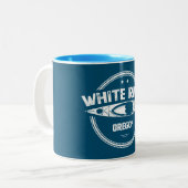 White River Oregon Kayak Zweifarbige Tasse (Vorderseite Links)