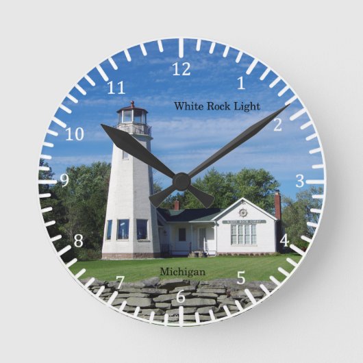 White Rock Light clock Runde Wanduhr (Vorderseite)