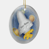 White Rocketship Keramik Ornament (Rechts)