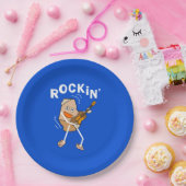 White Rockin' Guitar Pappteller (Party)