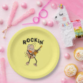 White Rockin' Guitar Pappteller (Party)