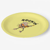 White Rockin' Guitar Pappteller (Schrägansicht)