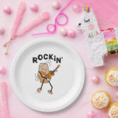 White Rockin' Guitar Pappteller (Party)