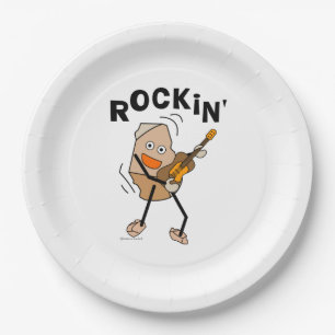 White Rockin' Guitar Pappteller