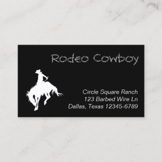 White Rodeo Cowboy Shape Visitenkarte