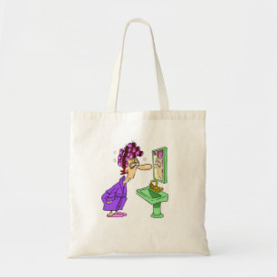 WHite roller lady tote bag for Her Tragetasche