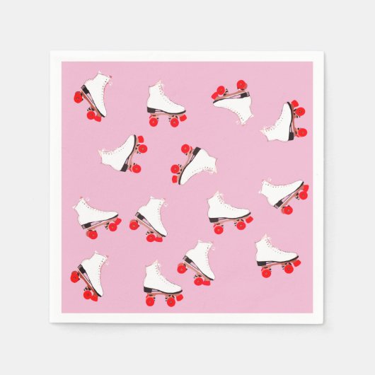 White Roller Skate Cocktail Napkin Serviette (Vorderseite)