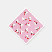 White Roller Skate Cocktail Napkin Serviette (Ecke)