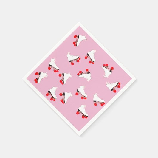 White Roller Skate Cocktail Napkin Serviette (Ecke)