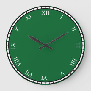 White Roman Numbers Face & Trim Round Clock Große Wanduhr