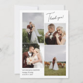 White Romantic 6 Wedding Fotos Vielen Dank Dankeskarte (Vorderseite)